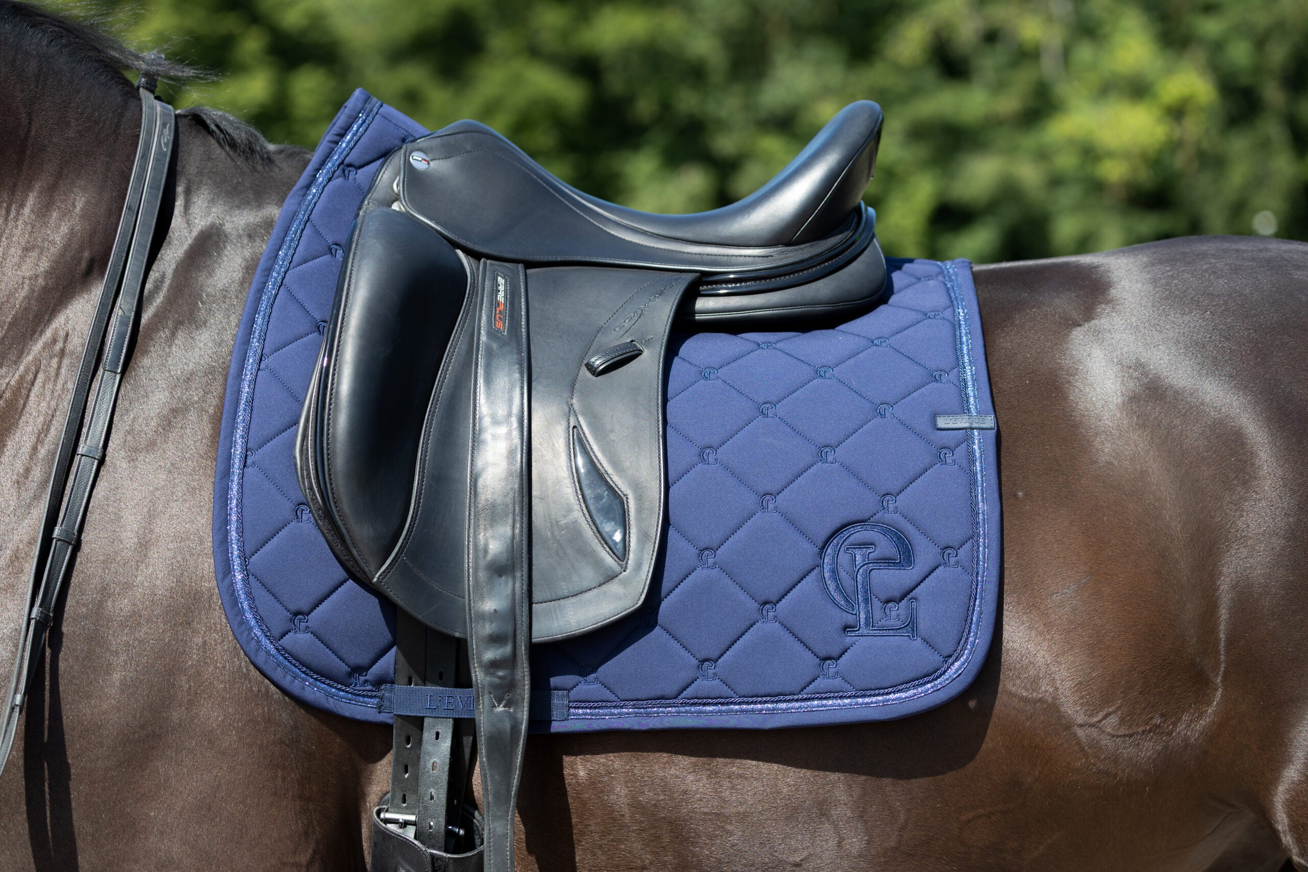 L'Evique Maya Saddle Pad - Navy