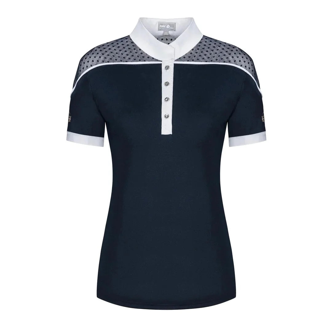 Fair Play Letizia Short Sleeve Competition Shirt - Navy Size L/40