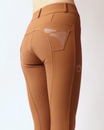 Montar Rosa Breeches - Toffee with Rosegold Crystals Size 30