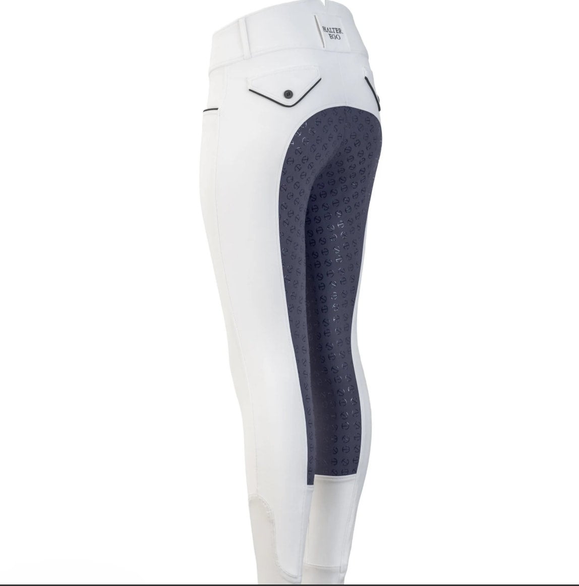 Halter Ego Evolution White Competition Breech with Contrast Seat-High Waist