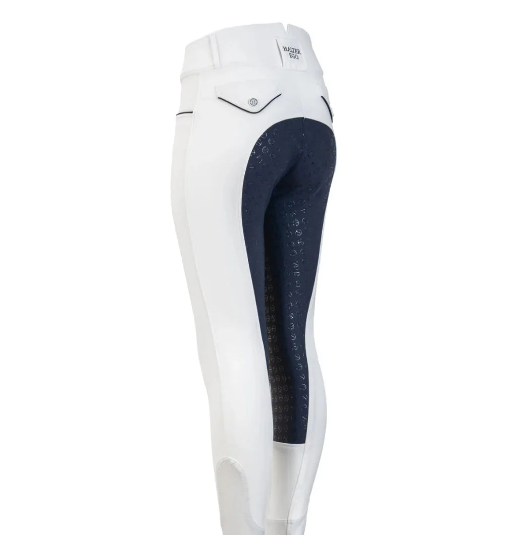 Halter Ego Evolution White Competition Breech with Contrast Seat-High Waist