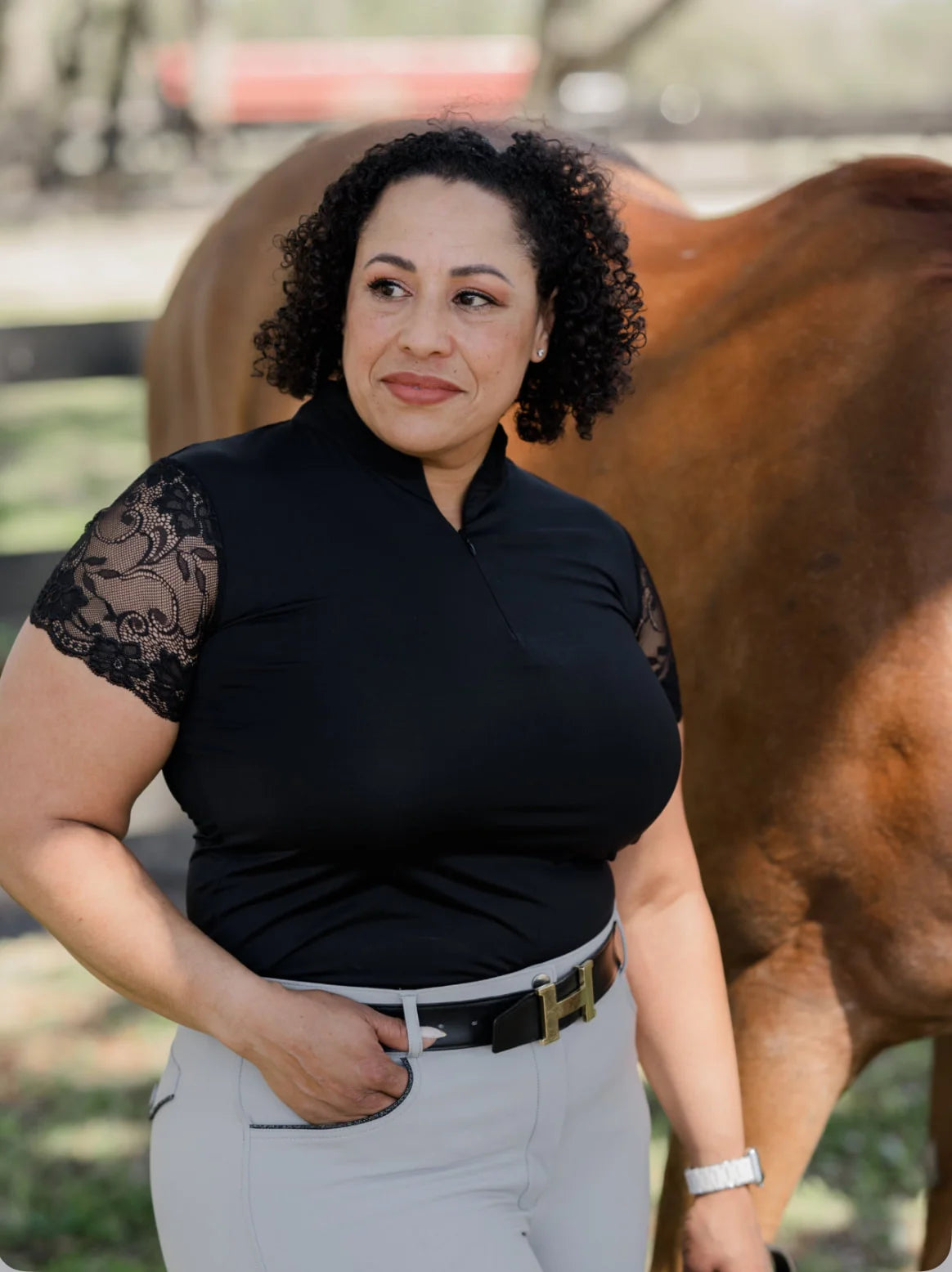 Halter Ego Tara - Short Sleeve Lace Competition Shirt
