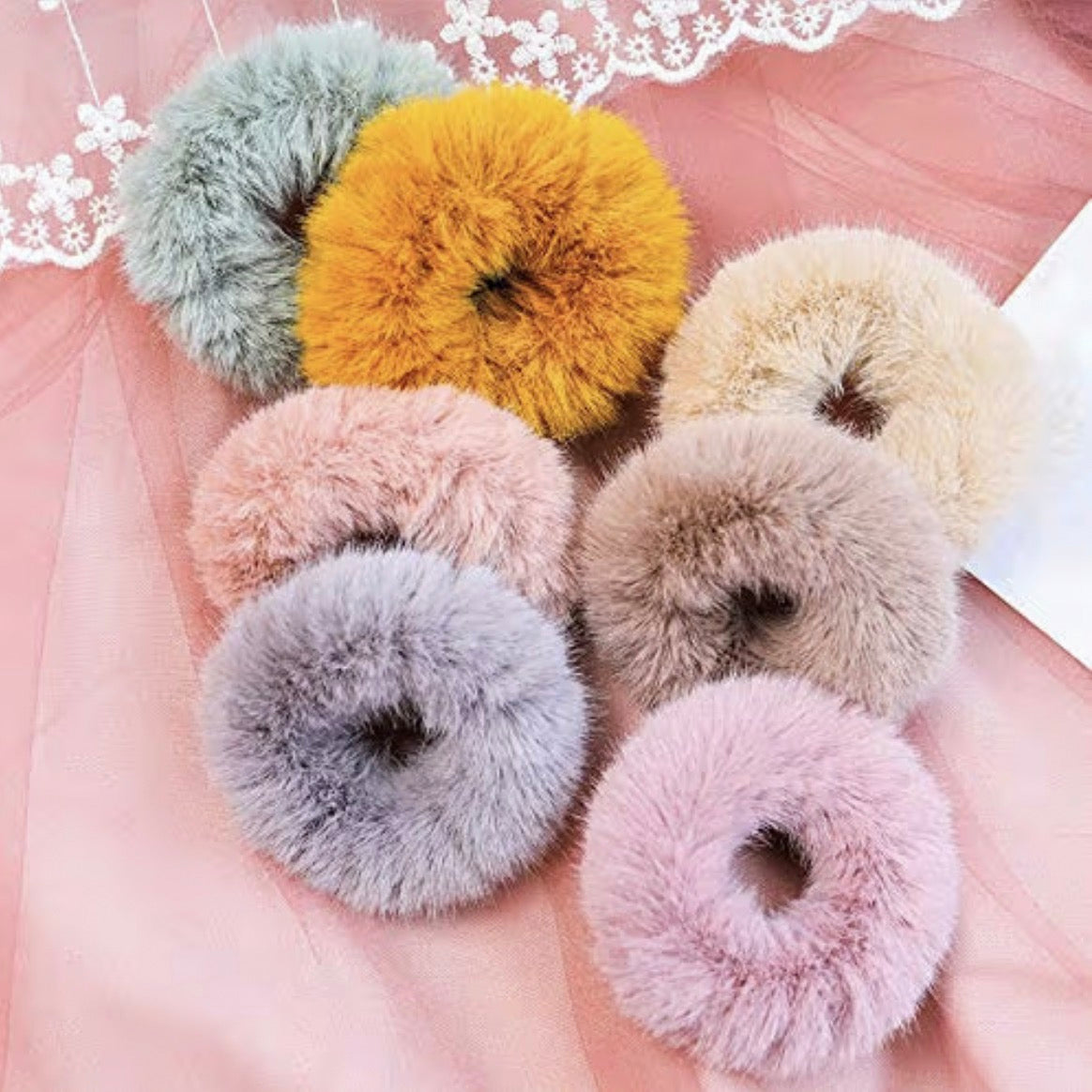 Faux Fur Hair Scrunchies