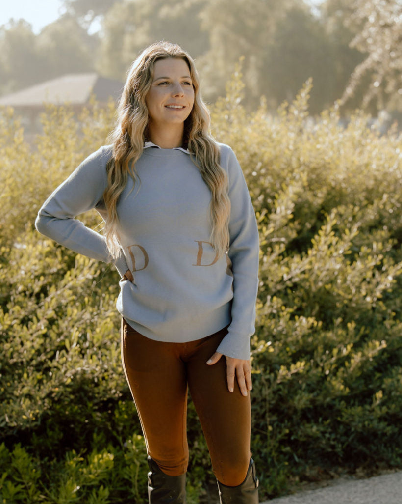 Deinhardt Design Heritage Sweater Periwinkle/Cognac