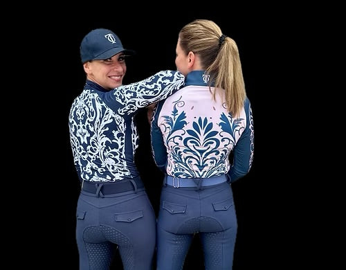 THEO Navy White Filigree Shirt