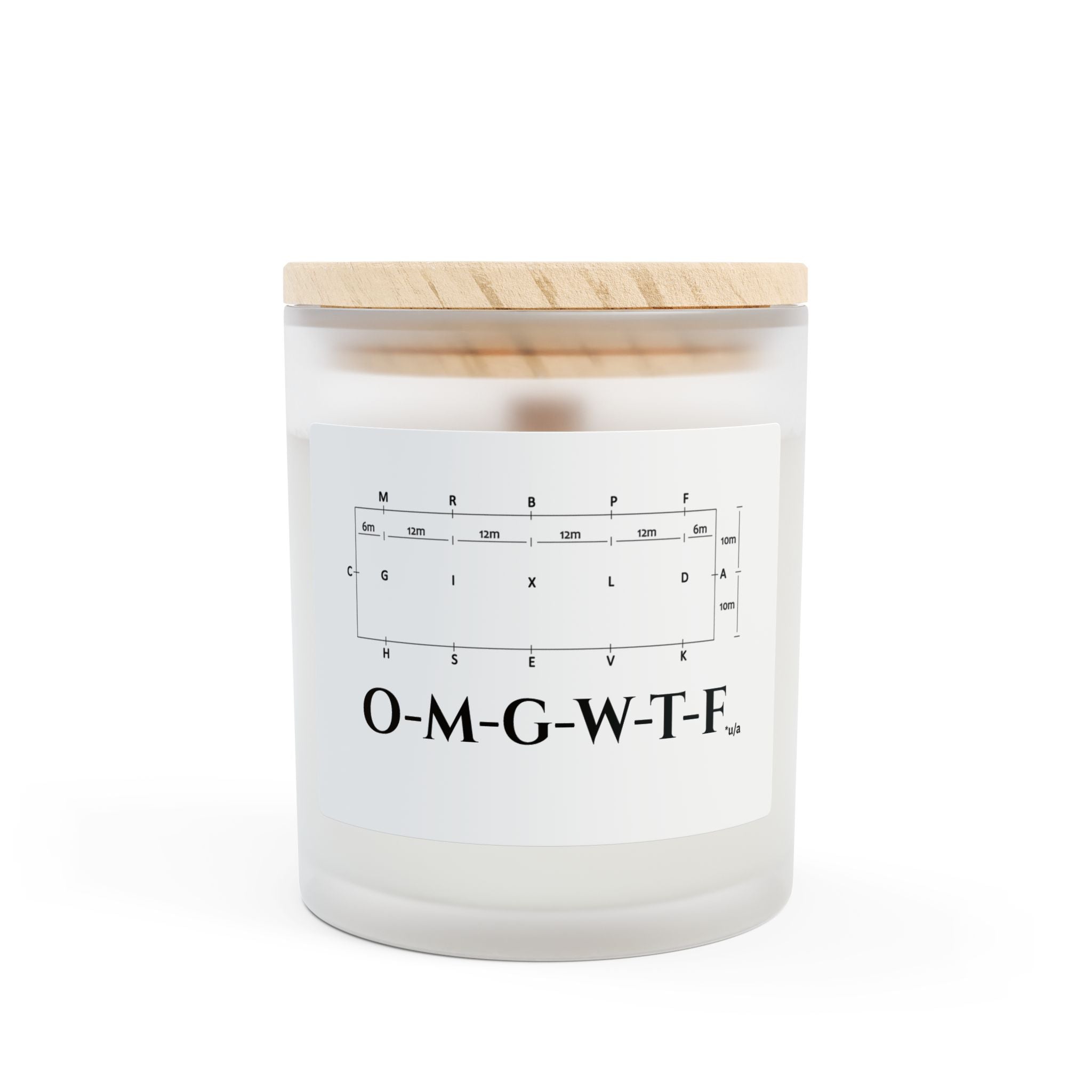 Frosted Glass Candle, 11oz - Dressage Course - OMGWTF