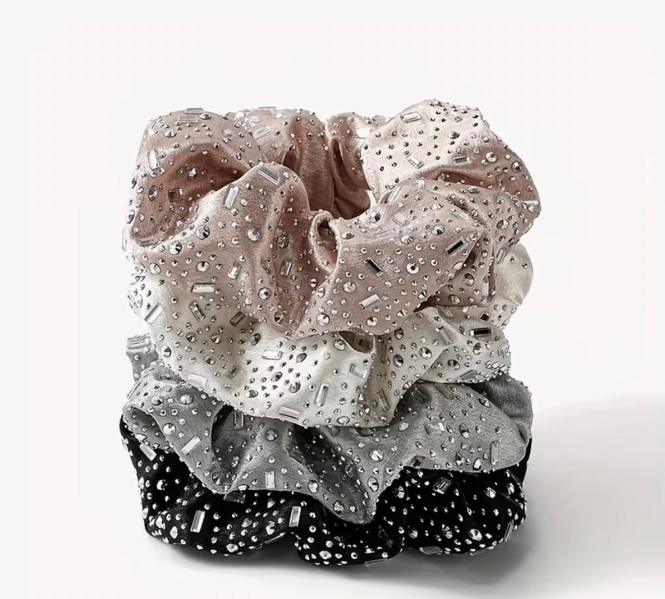 Rhinestone Bun Scrunchy