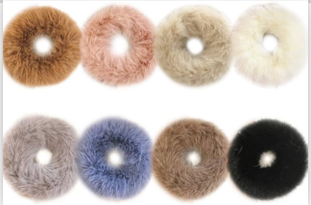 Faux Fur Hair Scrunchies