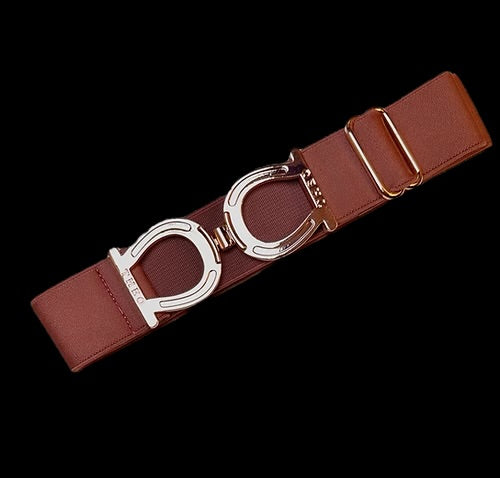 THEO Equestrian Belt - Deep Rose with Rose Gold Buckle