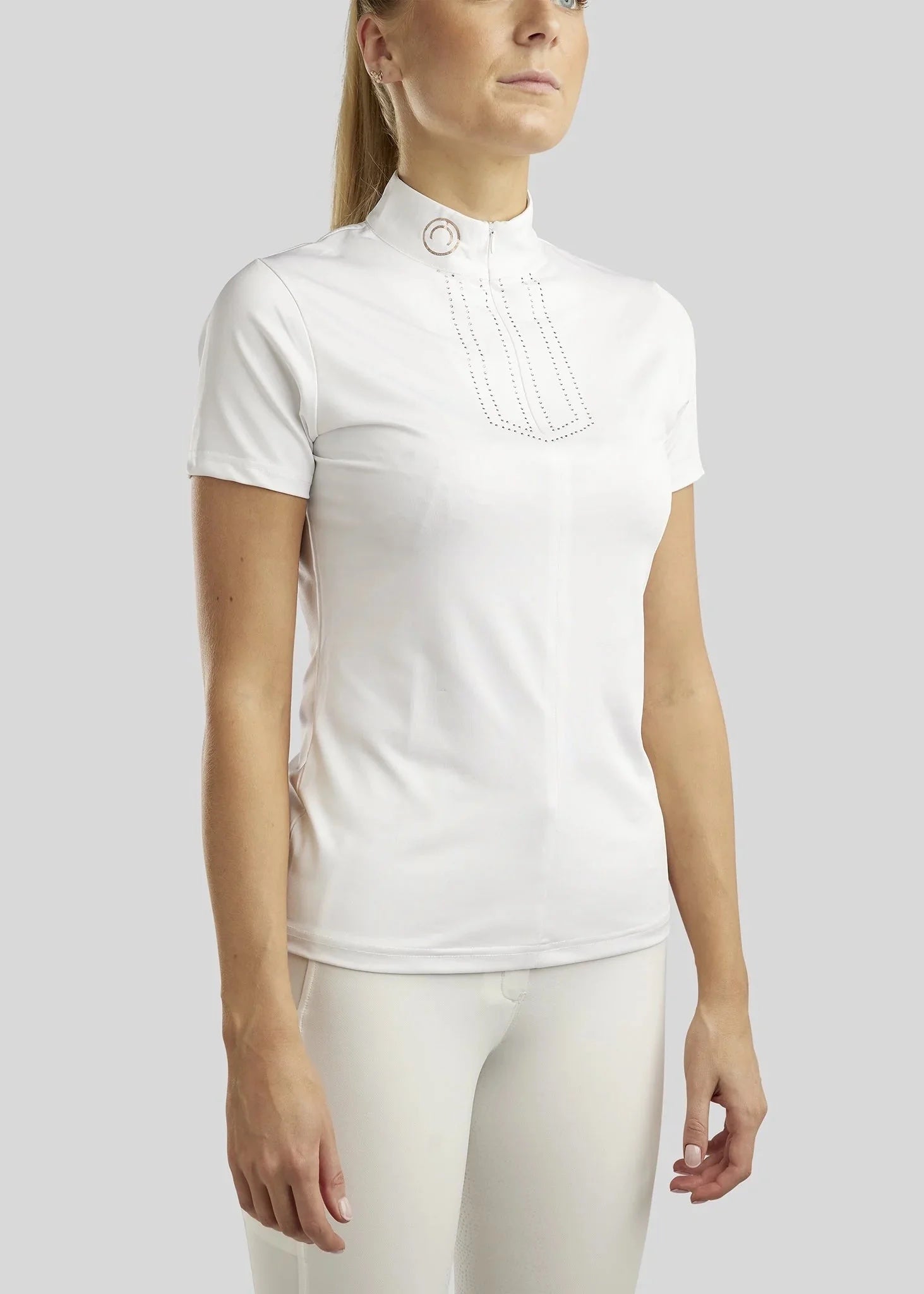 Montar MoViolet Competition Top with Rosegold - White