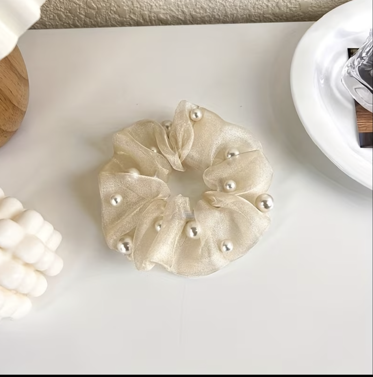 Pearl Hair Scrunchy
