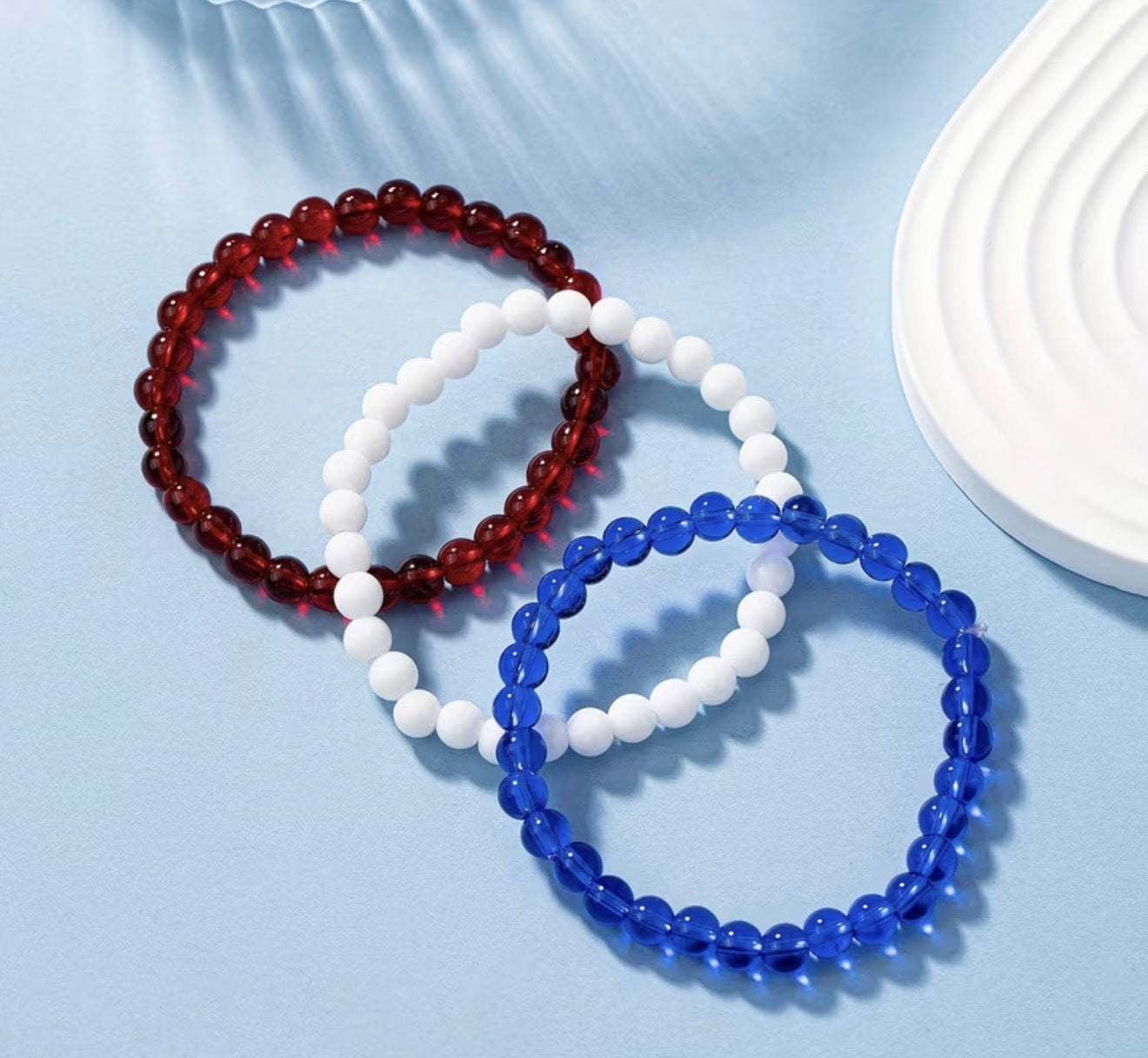 Beaded Red White and Blue Hair Kit