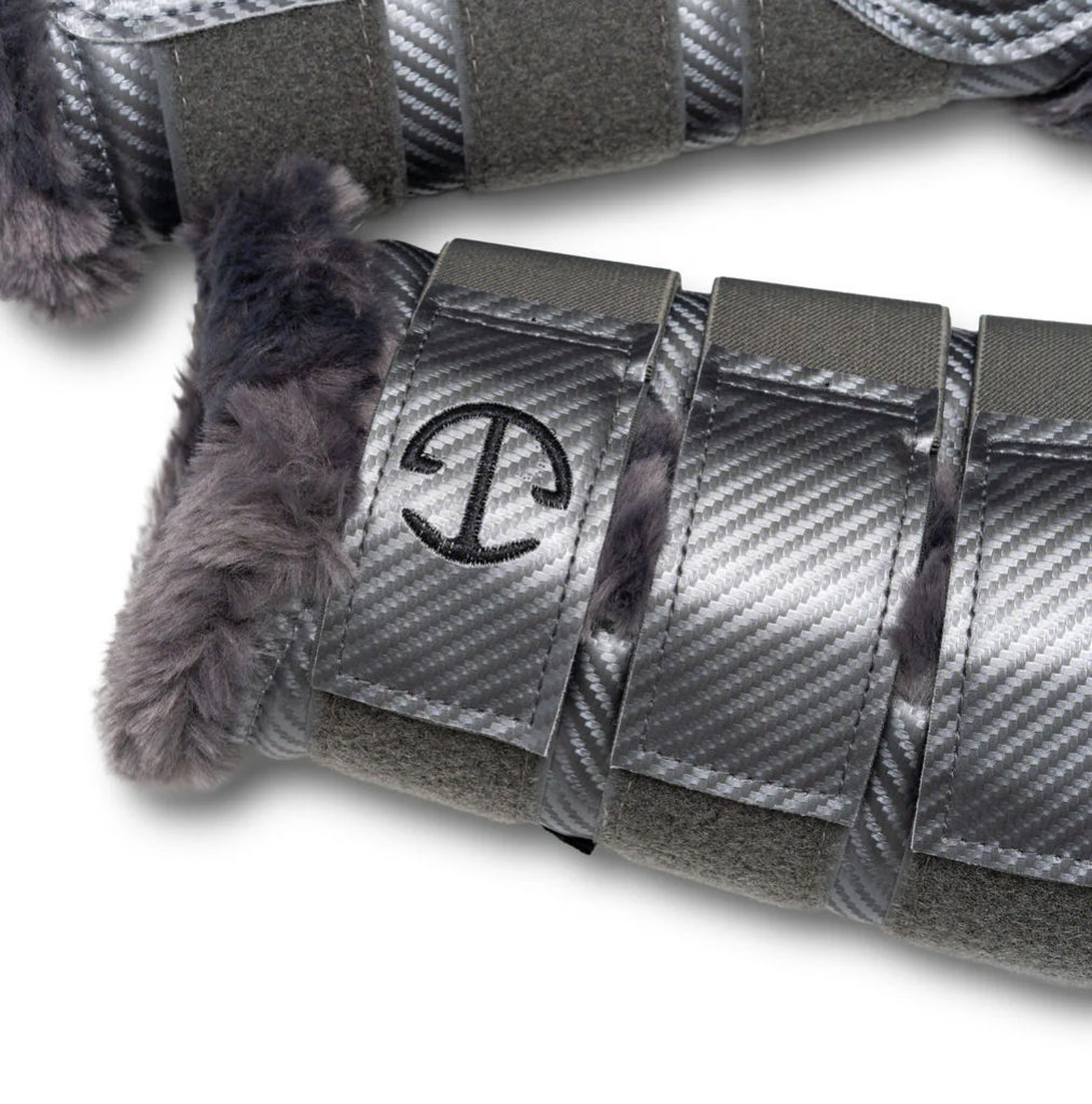 Halter Ego Metallics Collection: Carbon Tech Brushing Boots - Platinum
