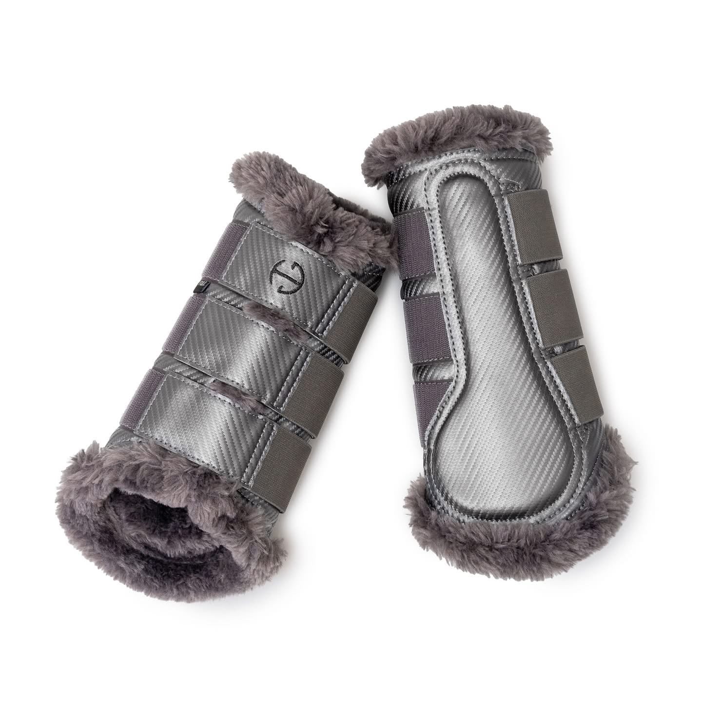 Halter Ego Metallics Collection: Carbon Tech Brushing Boots - Platinum