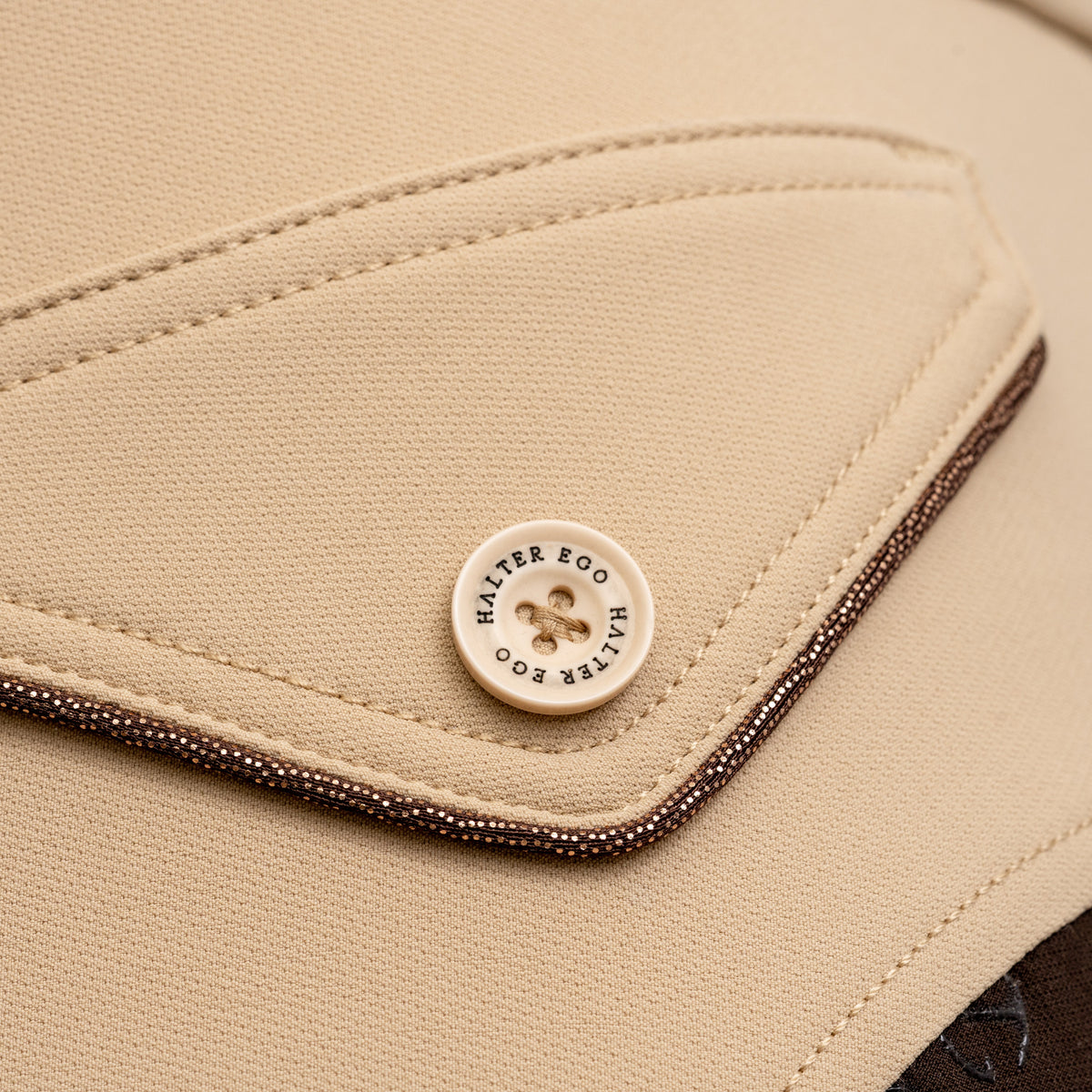 Evolution Contrast Full Seat Breeches - Dull Gold & Black Coffee Seat