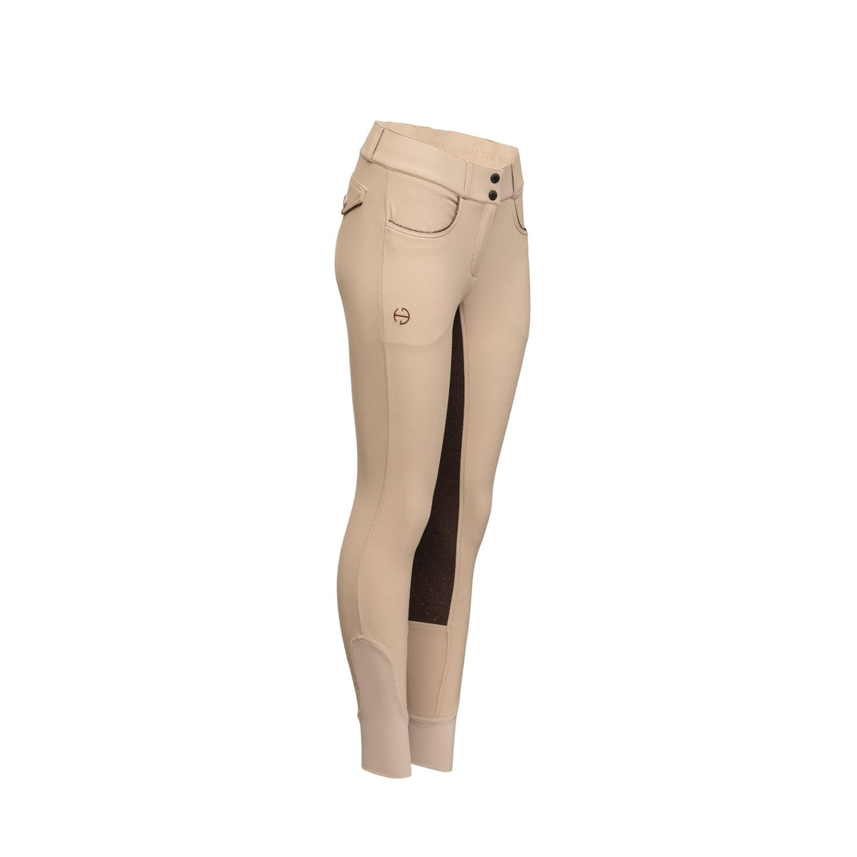 Evolution Contrast Full Seat Breeches - Dull Gold & Black Coffee Seat