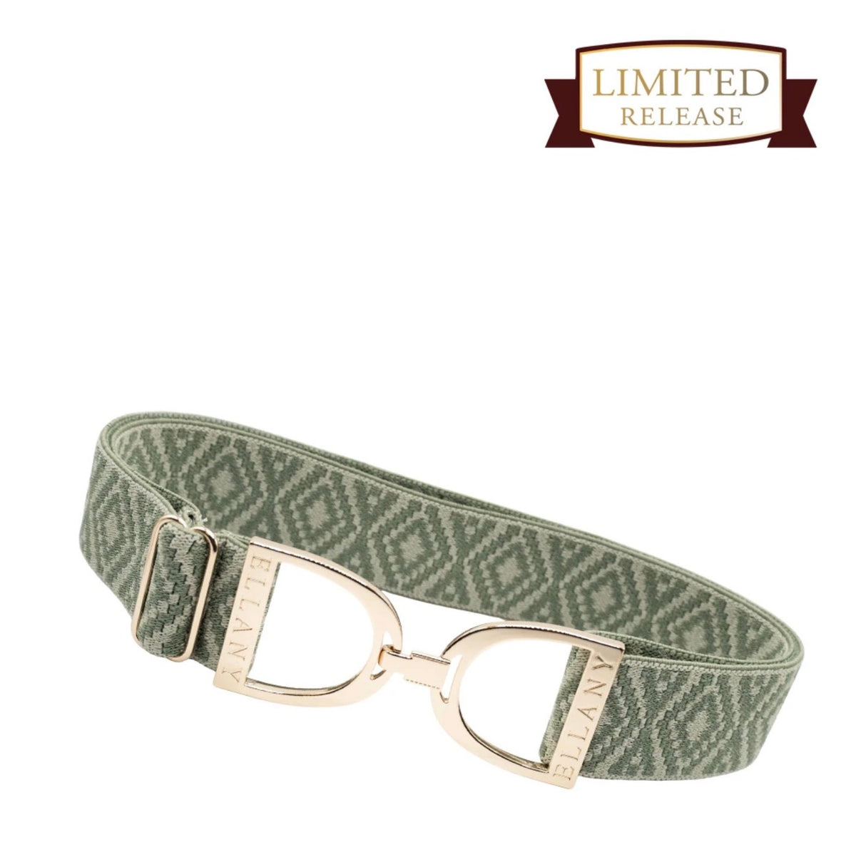 Ellany Sage Ornata - 1.5" Gold Stirrup Elastic Belt - Limited Edition