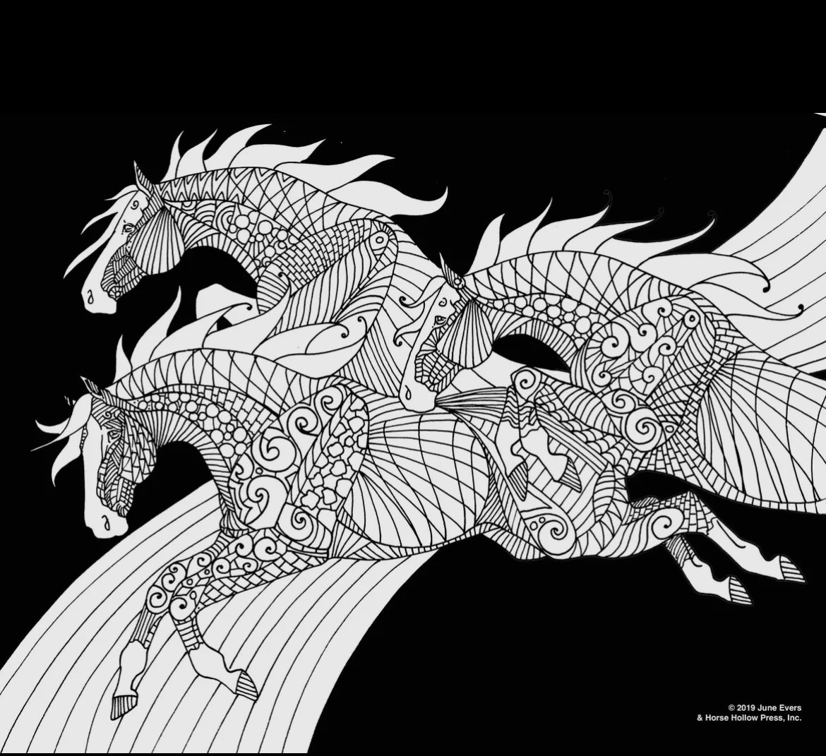 Pretty Horses Art Coloring Poster Kit