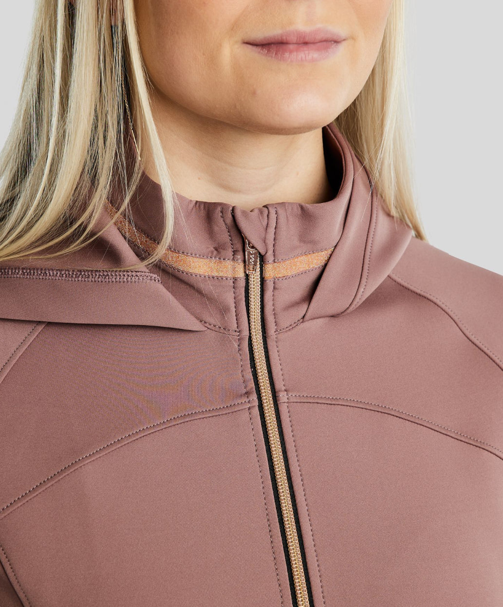 Montar MoGlenda Full Zip Jacket with Rosegold Caviar Tape - Dusty Rose
