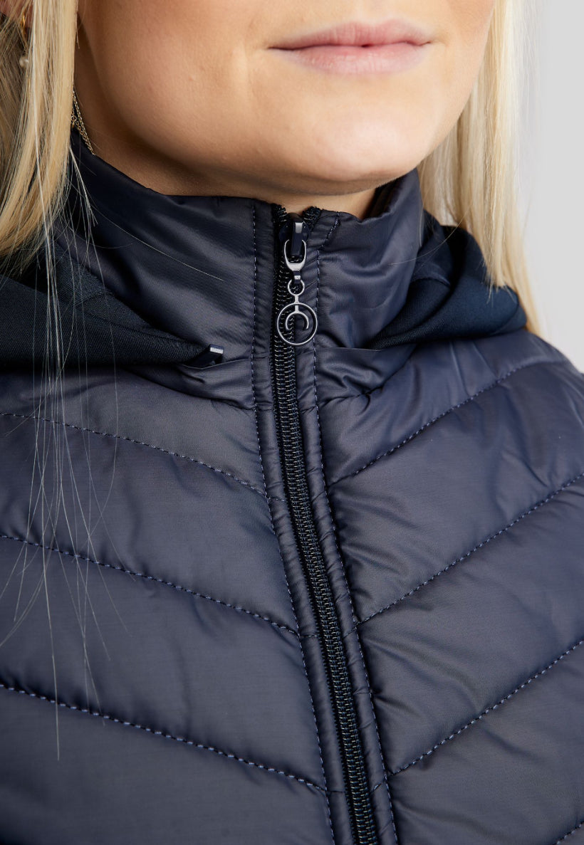 Montar Hybrid Bodywarmer w/detachable Hood, gunmetal crystals