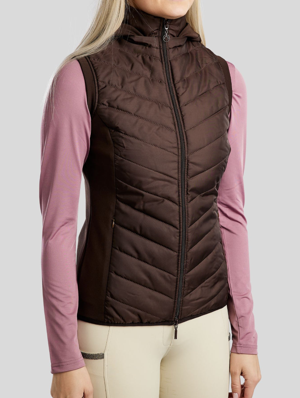 Montar Hybrid Bodywarmer w/detachable Hood, gunmetal crystals