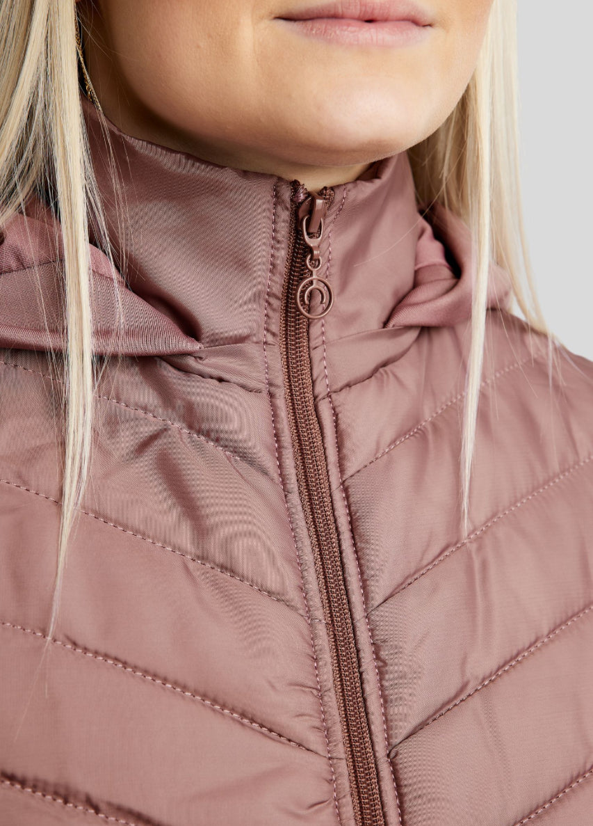 Montar Hybrid Jacket w/ Detachable Hood gunmetal crystals - Dusty Rose
