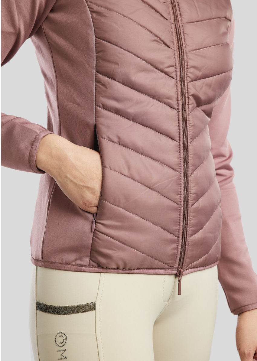 Montar Hybrid Jacket w/ Detachable Hood gunmetal crystals - Dusty Rose