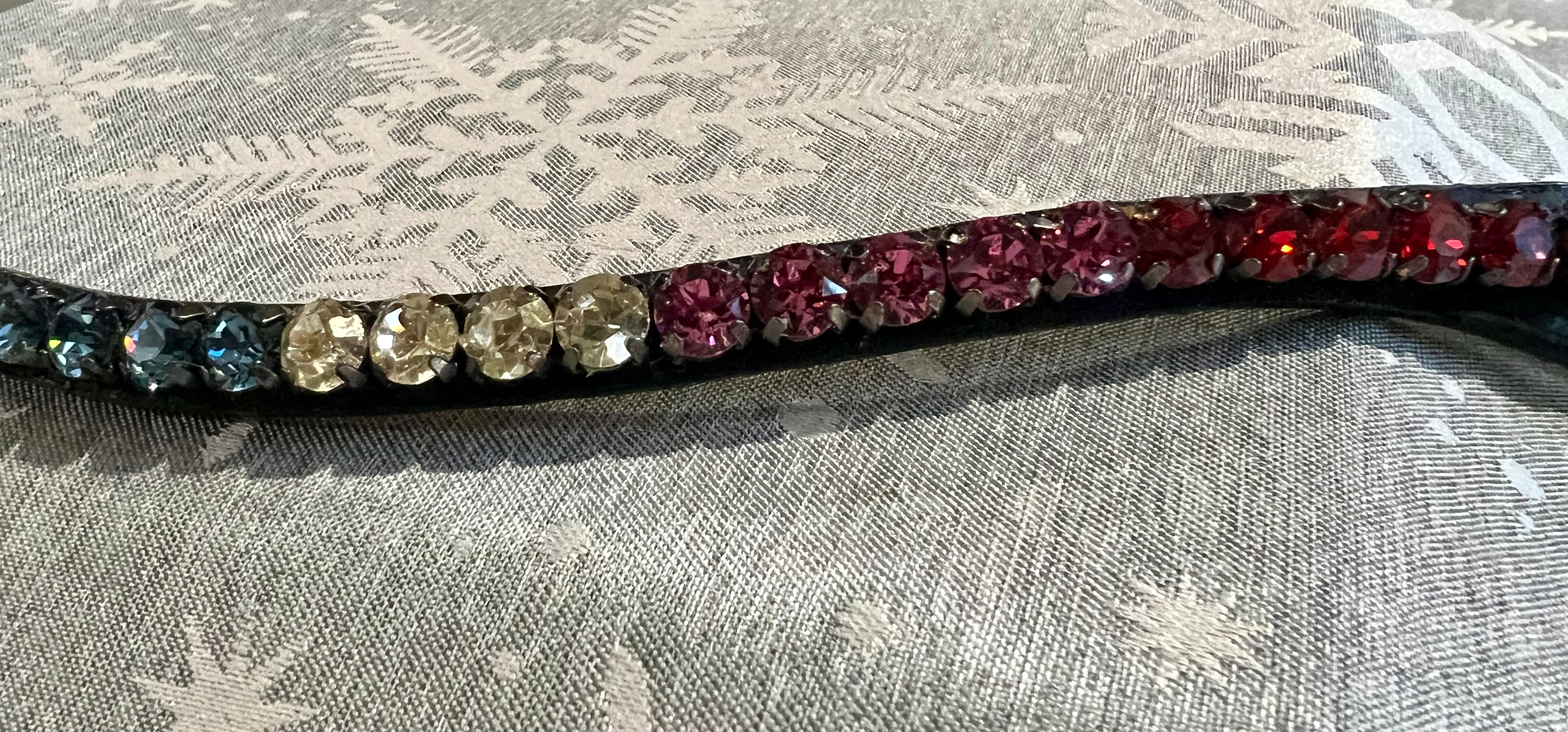 Halter Ego Slimline American Retro Black Patent Browband - Full Size