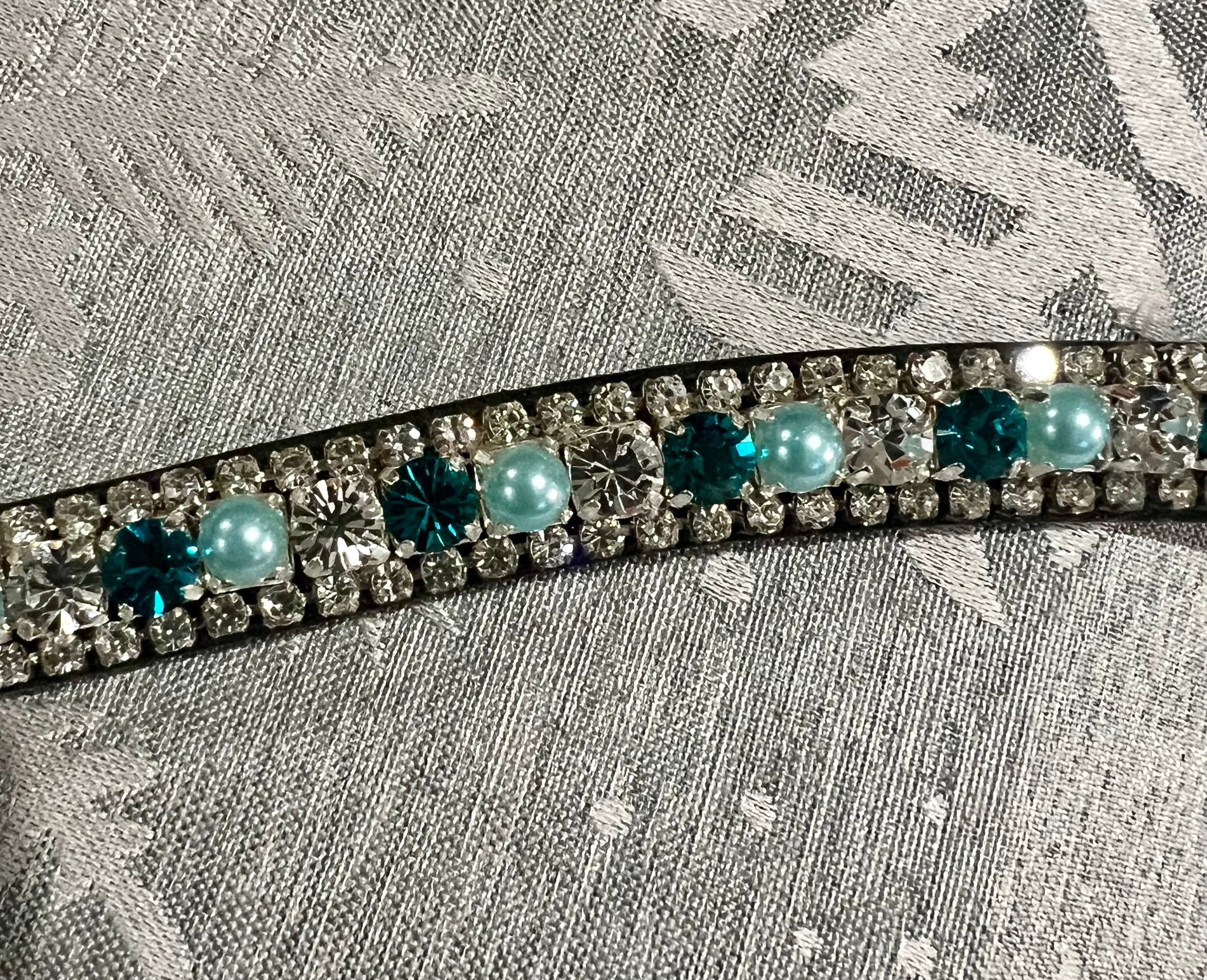 Turquoise and Aqua Crystal Browband - Full
