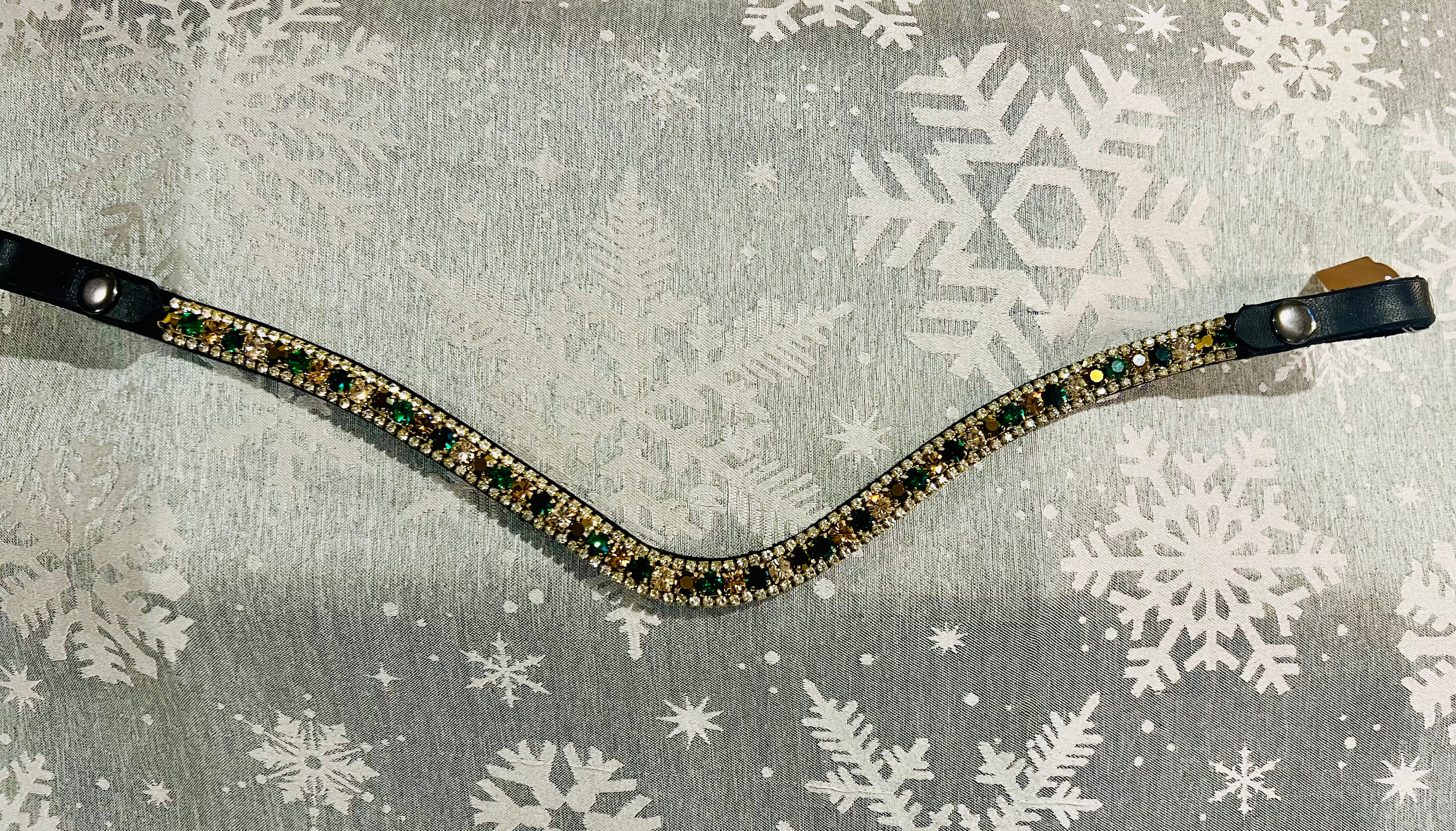 Emerald & Gold Crystal Browband - Full