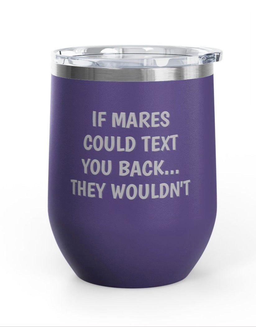Wine Tumblers, 12 oz. - Engraved - Mare's Text