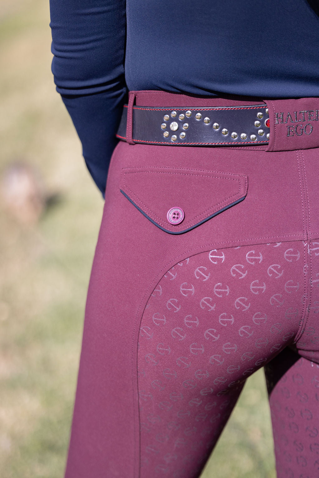 Halter Ego Evolution Full Seat Breeches - Merlot - Mid Rise