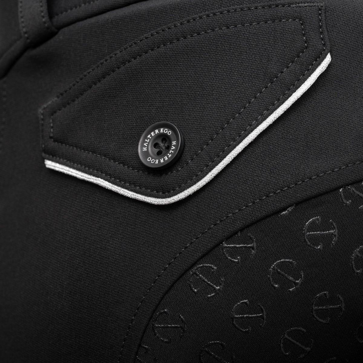 Evolution Full Seat Breeches - Jet Black and Metallic Silver - High Waisted