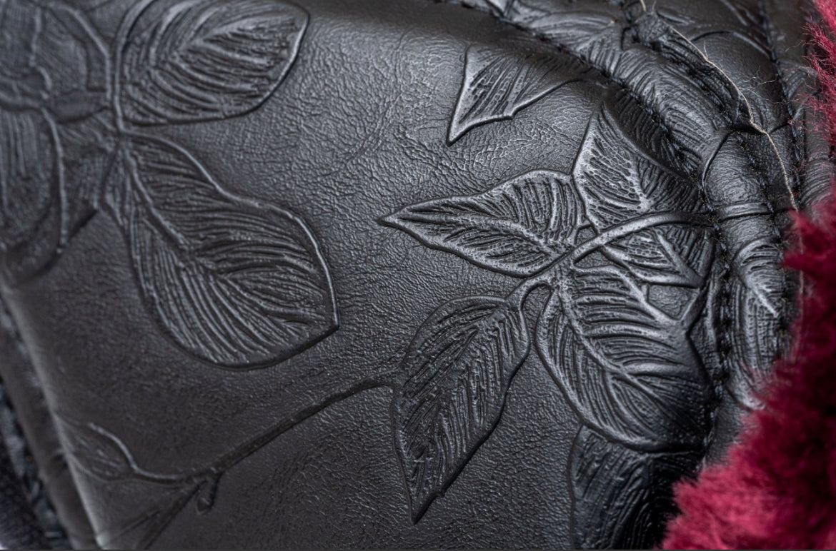 Halter Ego Brushing Boots - Black & Crimson Rose
