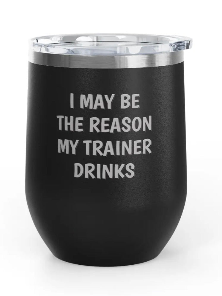 Wine Tumblers, 12 oz. - Engraved - Trainer Drinks