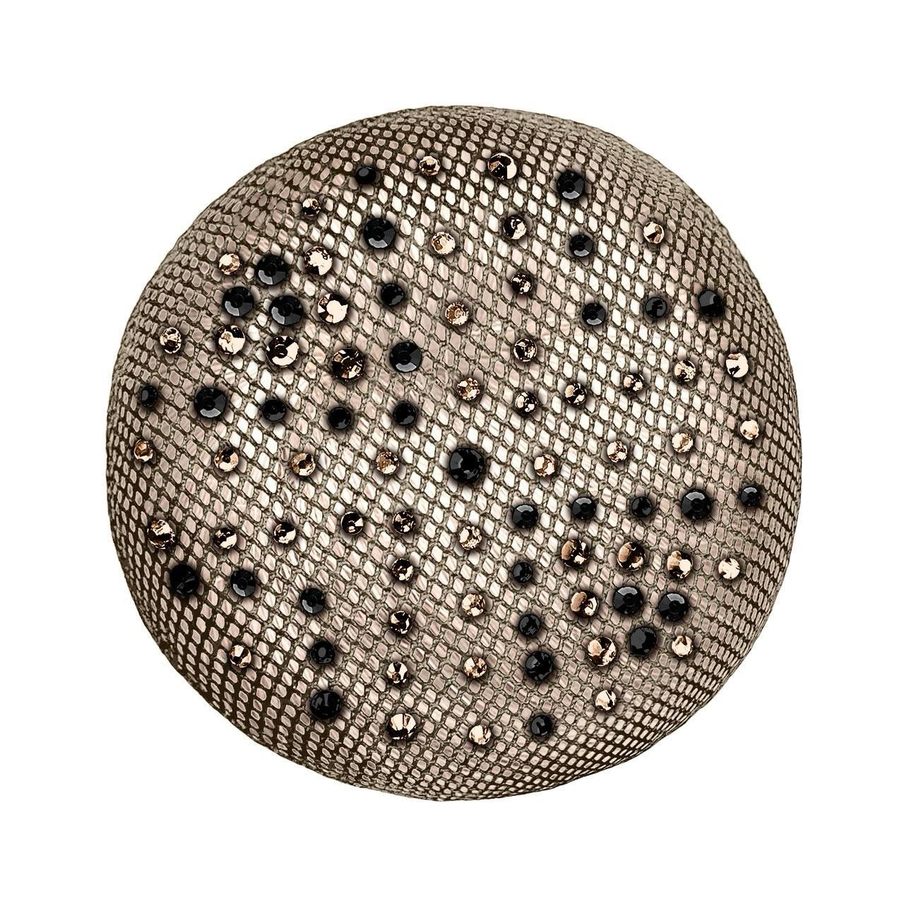 Fair Play Aurora Bun Net - Beige/Black Crystals