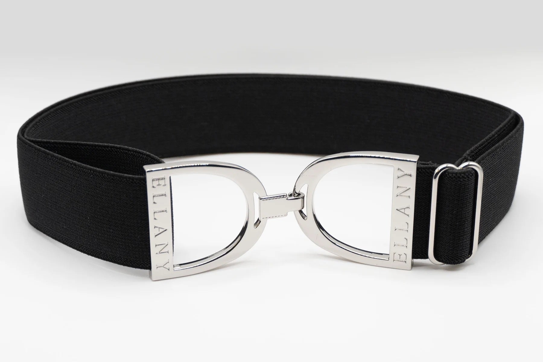 Ellany Black- 1.5" Silver Stirrup Belt