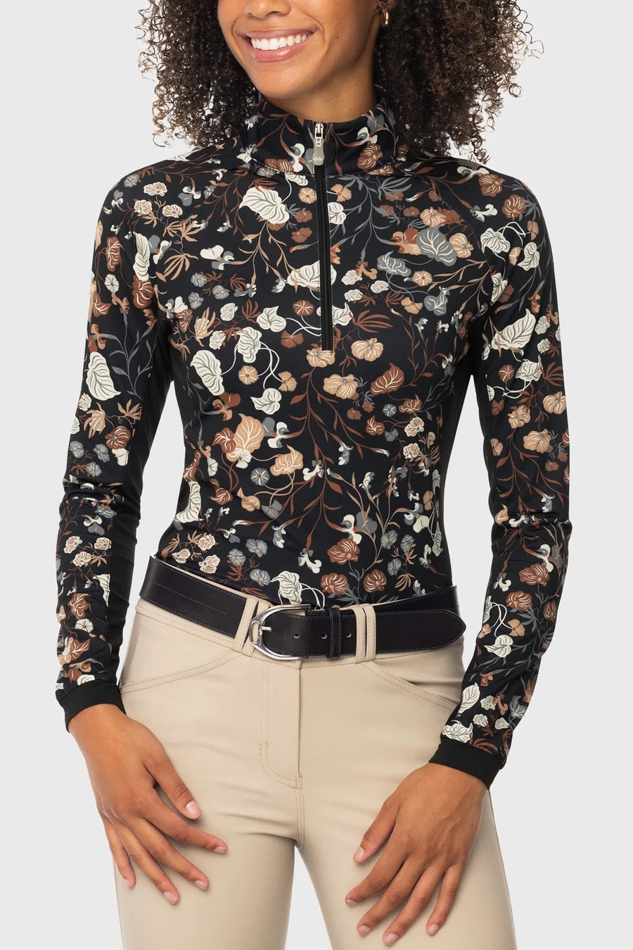 Kastel Neutral Modern Begonia 1/4 Zip Long Sleeve Sun Shirt