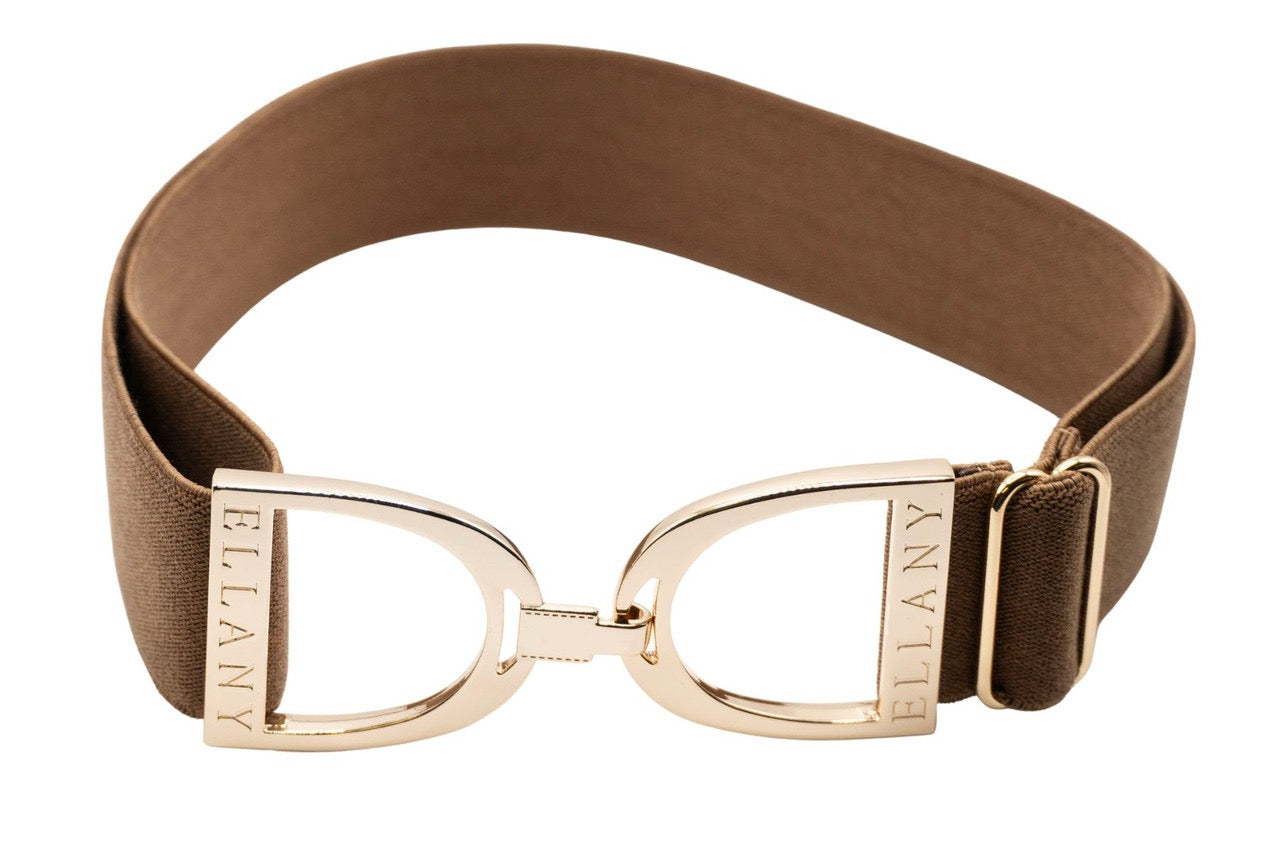 Ellany Toffee 1.5" Gold Stirrup Belt