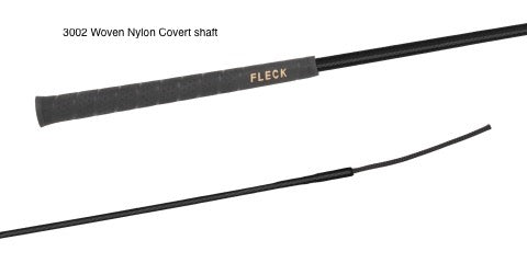 Fleck Nylon Weave Nylon Covered Shaft FLECK Grip  Dressage Whip - Black