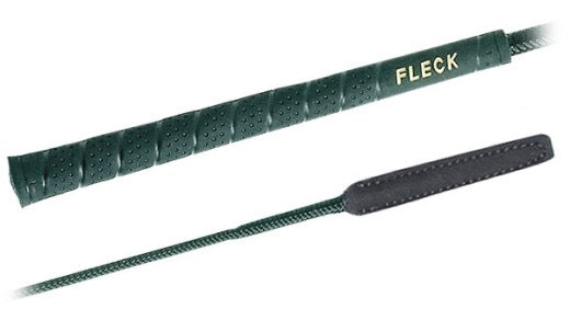 Fleck Nylon Weave Nylon Covered Shaft with Popper - Dressage Whip - Black