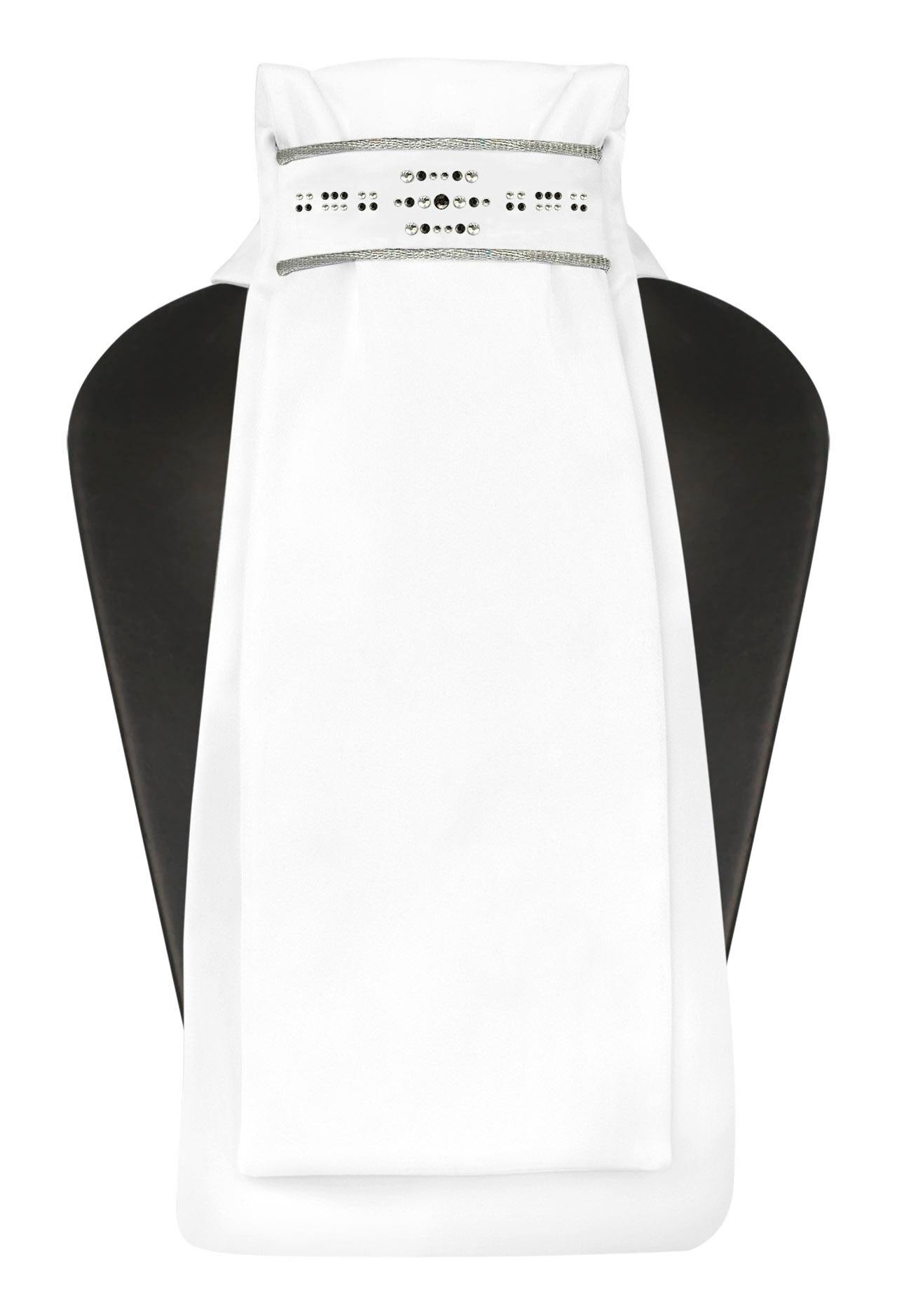 Fair Play Gwen Stock Tie - White/Black Crystals