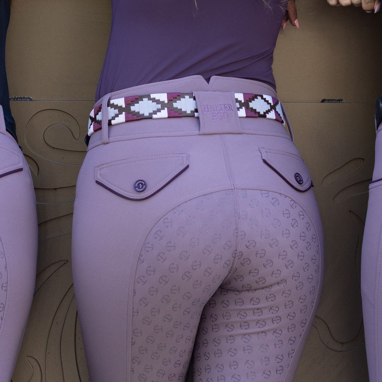 Viñedo - Burgundy, Lavender Ice Blue, Brown & Ivory Brown Leather Polo Belt