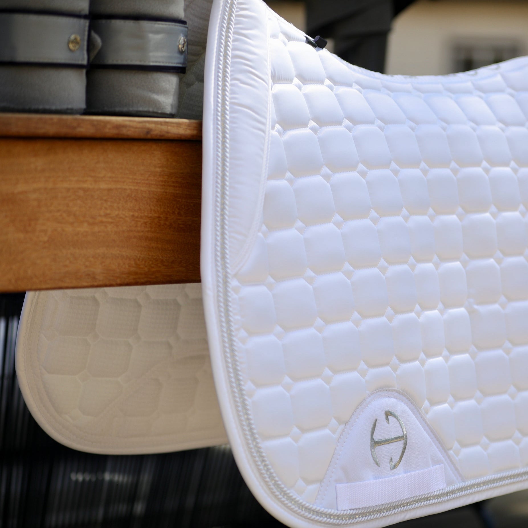 Satin Classic Jump Competition Saddle Pad - White