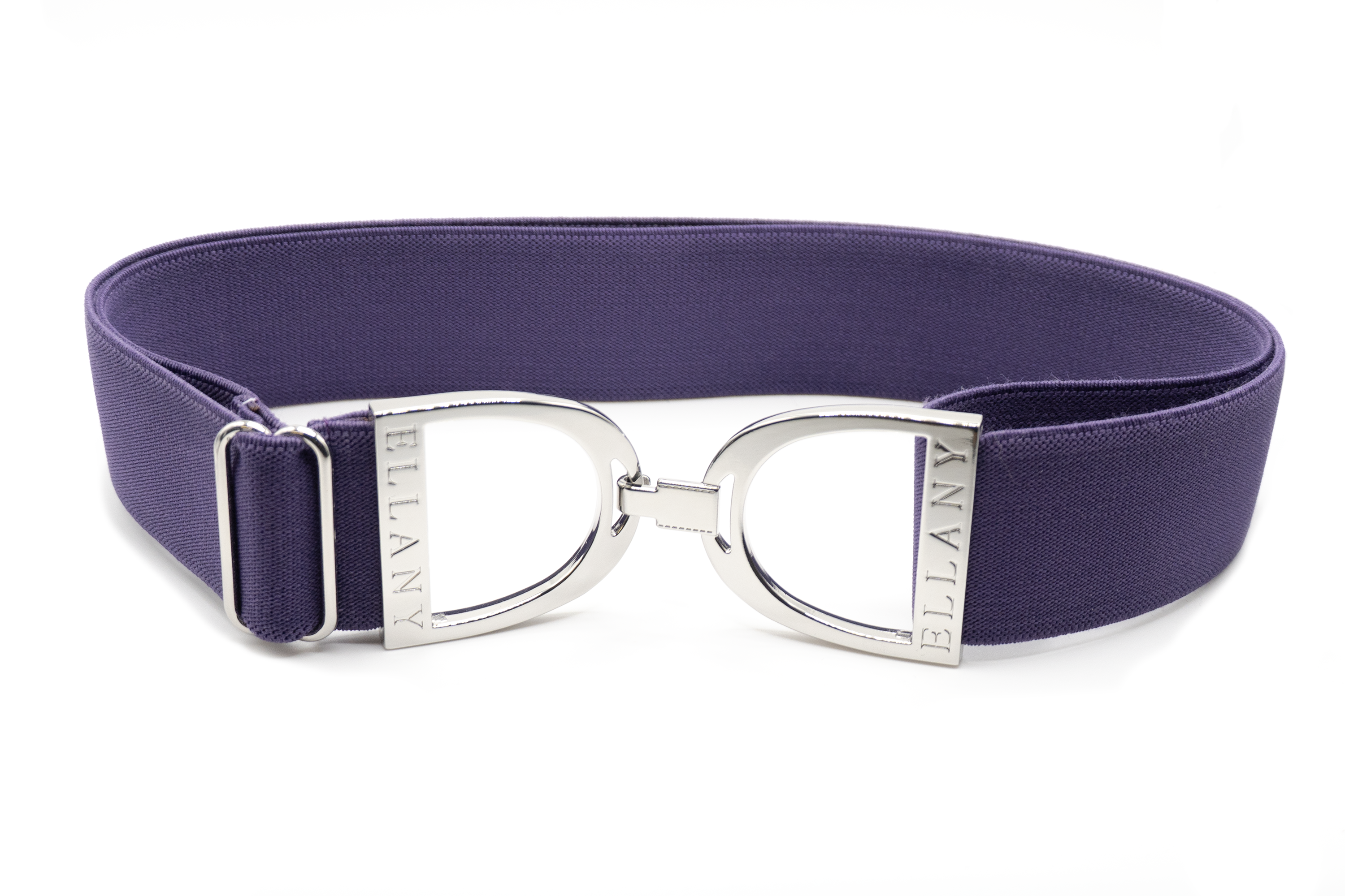 Amethyst - 1.5" Silver Stirrup Elastic Belt