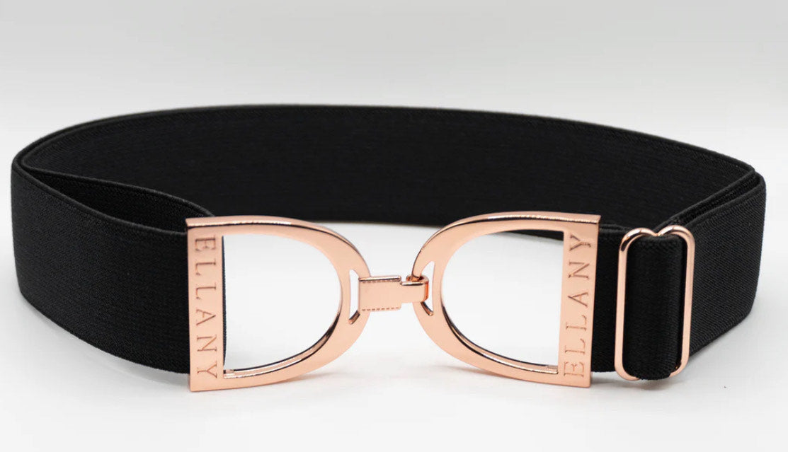 Ellany Black 1.5" Rosegold Stirrup Belt