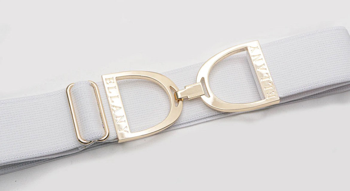 Ellany White 1.5" Gold Stirrup Belt