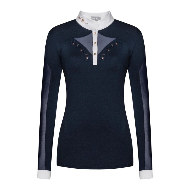 Fair Play Cathrine Rosegold Longsleeve Competition Shirt - Navy Size XS
