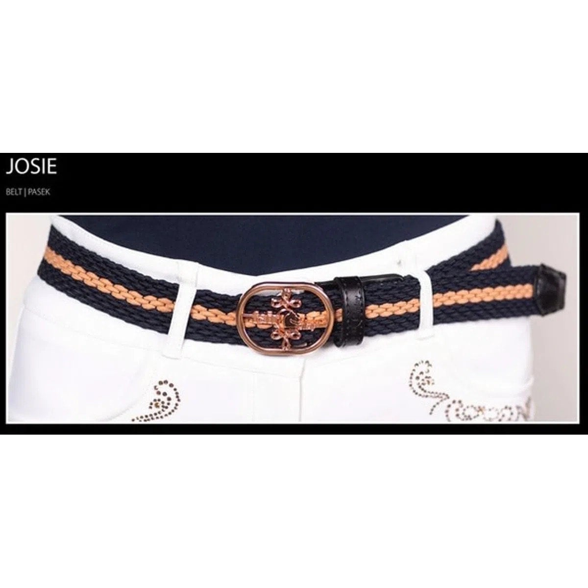 Fair Play Josie Belt - Navy/Rosegold Size L or 110cm