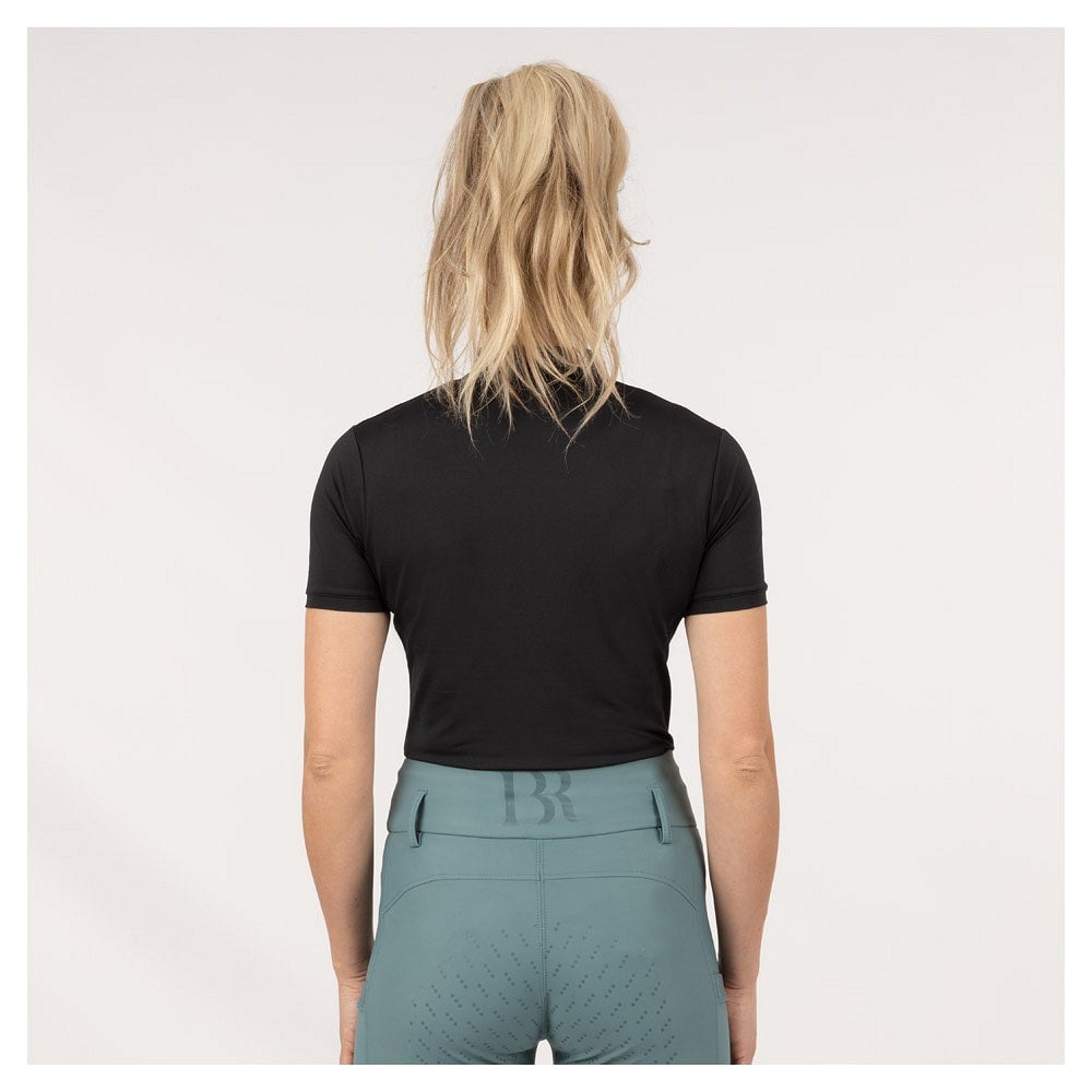 BR Chanelle Half Zip Polo Shirt - Jet Black Size Medium